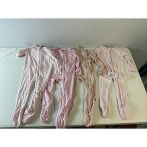 Lot of 4 Kyte bamboo zippy sleeper‎ Solid Pink size 6-12 mos Bamboo Girls